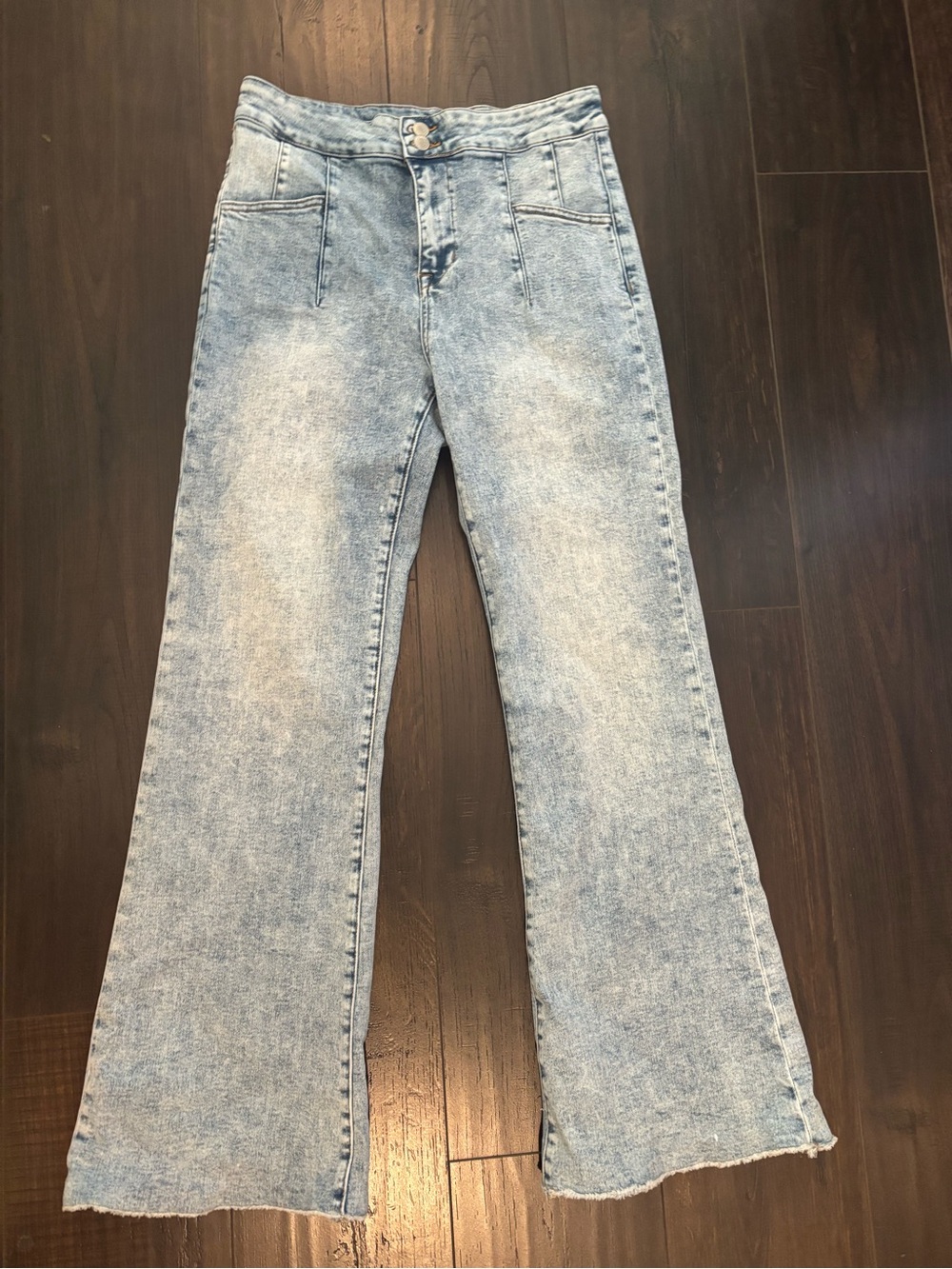 Light Blue High-Rise Flare Jeans for Women